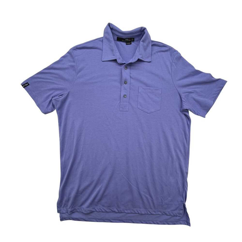 RLX Ralph Lauren Shirt Mens Large Purple Golf Polo Performance Pocket Classic